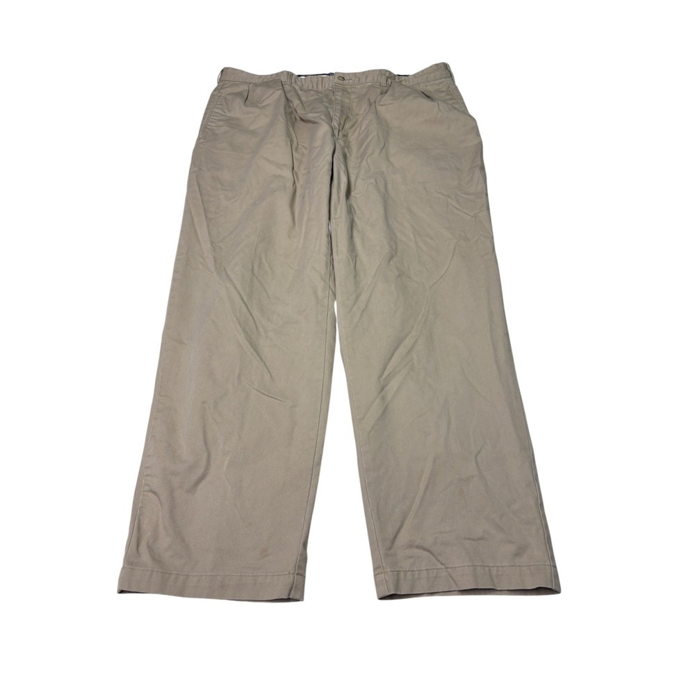 Polo Ralph Lauren Andrew Pant Mens 44x30 Tan Khaki Pleated Chino Cotton Pants
